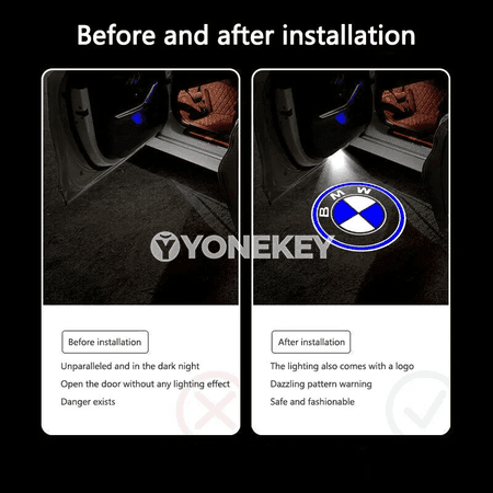 BMW gapy üçin 2 sany LED proýektor ýagtylygy, hoş geldiňiz çyrasy