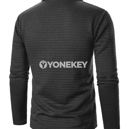 Erkekler üçin ýyly trikotaž plaid nagyşly gündelik switer