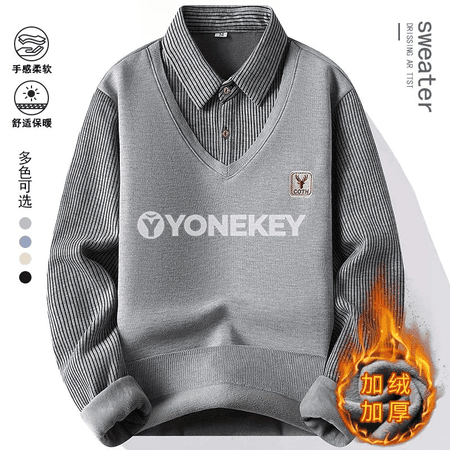 Erkekler üçin ýyly fleece polo futbolka, gyş üçin rahat ýyly geýim