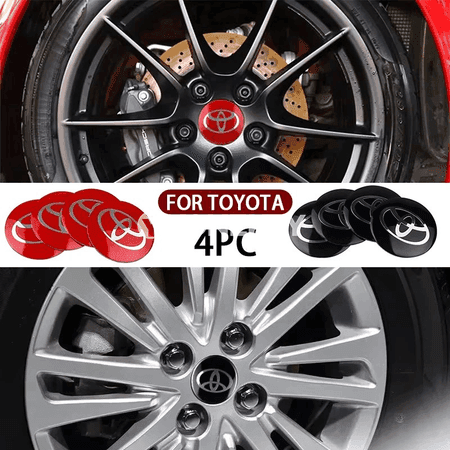 Toyota Rav4, Corolla, Camry üçin 56 mm alýumin disk merkezi stikeri, 4 sany