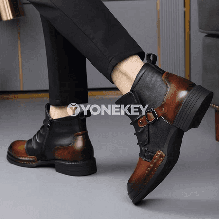 Erkekler üçin hakyky deri gyş ädikleri, ýyly içlikli retro stil