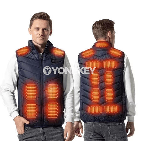 Erkekler üçin USB ýylylyklı sowukdan goraýan jelek, 5XL çenli