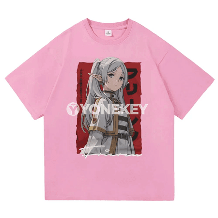 Frieren anime nusgaly cotton futbolka, ähli ölçegler