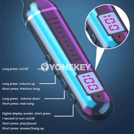 Bluetooth 5.3 simsiz nauşnikler, LED displeý, mikrofonly, TF kartaly