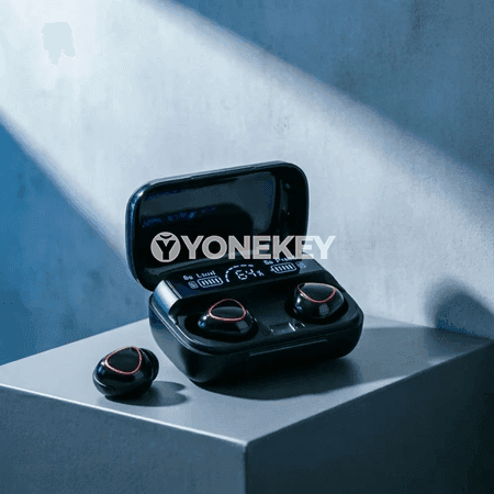 Bluetooth M10 simsiz garnitura, LED displeýli, mikrofonly
