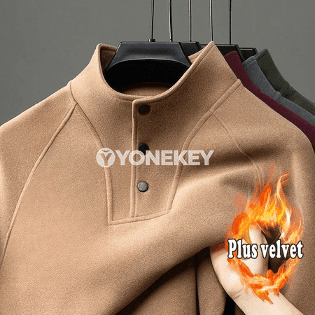 Erkekler üçin ýyly, ýumşak boýunly uzyn ýeňli penjek köýnek