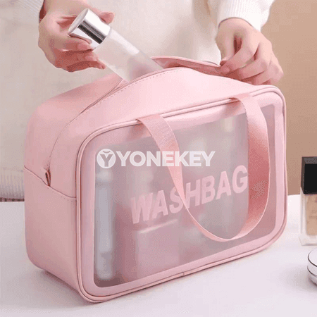 Aýallar üçin göçme transparent kosmetik sumka, suw geçirmeýän