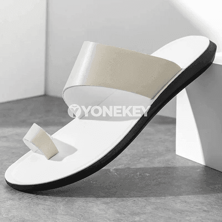Erkekler üçin amatly deri şypbyklar, süýşmeýän tomus modeli