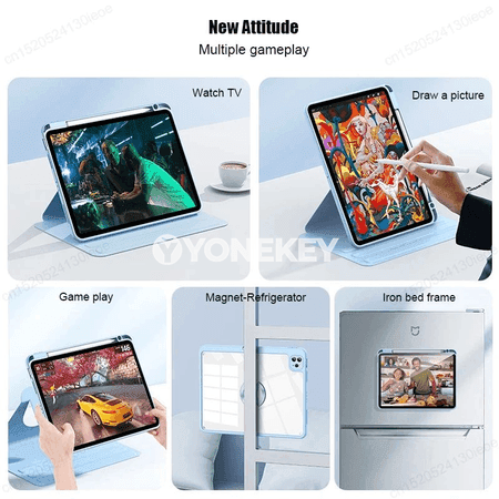 iPad Pro 11 2024 üçin magnitli goragly planşet gapagy, galam tutujy bilen