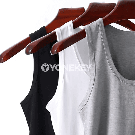 6 sany erkekler üçin pagta sport maýkasy, ýeňsiz, ýeňil