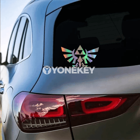 BMW we beýleki awtoulaglar üçin Triforce ganatly vinil stiker 16x9.7 sm