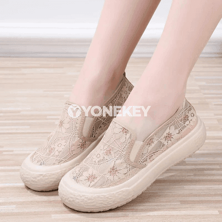 Aýallaryň tomusky tor köwüşleri, ýeňil slip-on loaferler