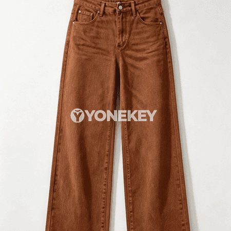 Aýal üçin ýokary belli giň balak, rahat giň ganat jeans