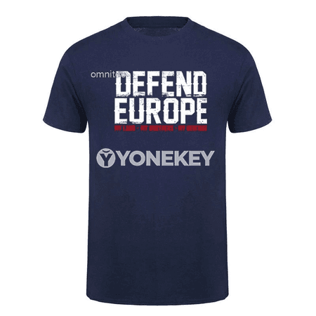 Defend Europe T Shirts Cool Design Unisex Short Sleeve Cotton Streetwear Tops T-Shirt HJ-091