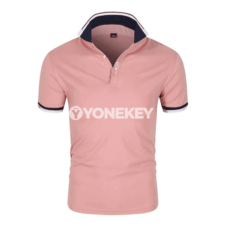 Erkekler üçin ýazky polo köýnek, gysga ýeňli, rahat stil