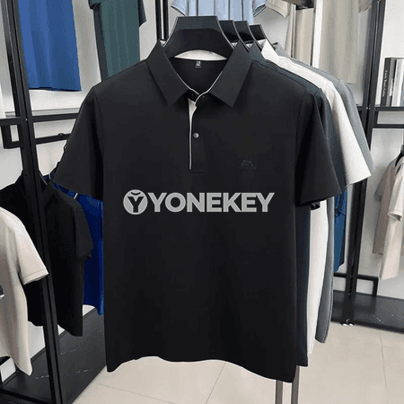 Erkek polo futbolka, gysga ýeňli, ýeňil we amatly