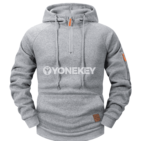Erkekler üçin ýyly kapýuşonly fermuarly fleýs pulyower, S-XXXL