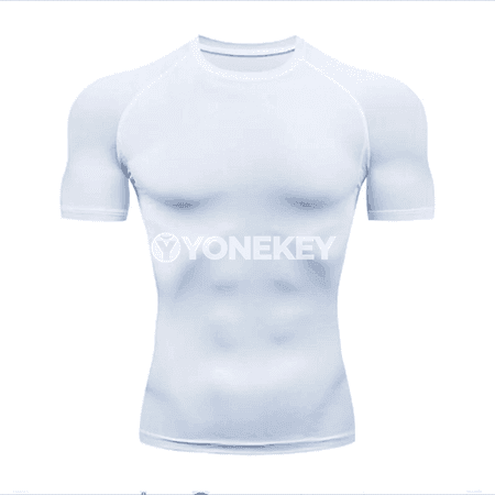 Erkekler üçin kompression sport futbolka, uzyn ýeňli, fitnes üçin