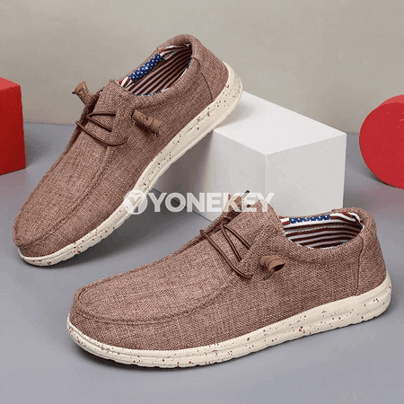 Erkekler üçin rahat kanwa slip-on aýakgaplar, 40-47 ölçeg