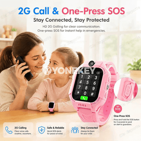 Çagalar üçin 5G GPS akylly sagat, SIM, kamera we SOS jaň
