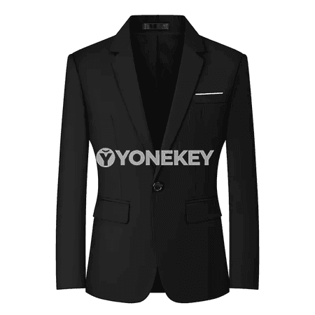 Erkekler üçin klassik blazer penjek, bir düwmeli, resmi stil