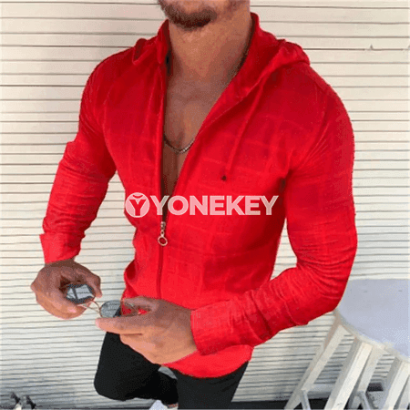 Erkekler üçin ýaz-tomus ýeňsiz, ýeňil futbolka görnüşli köýnek, UV garşy mata