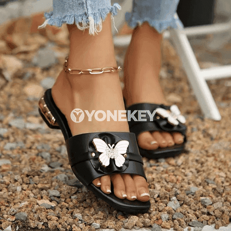 Aýal-gyzlar üçin tomusky giň ýüzli dabany pes moda şypbyklar