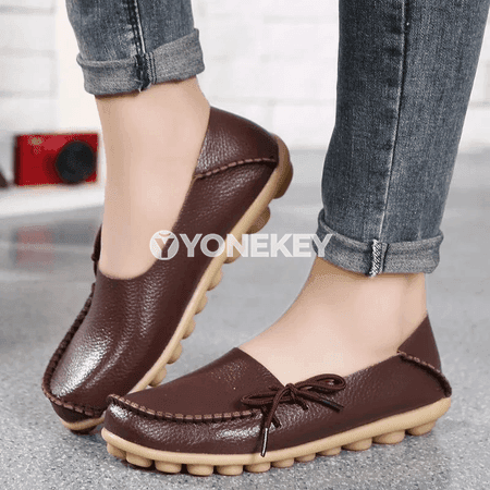 Zenanlar üçin güýz loafers köwüşleri, ýeňil platformaly deri mokasinler