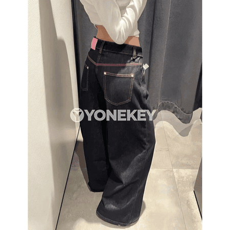 Zenanlar üçin giň balakly, ýaz üçin ýeňil jeans, ýokary rahatlyk