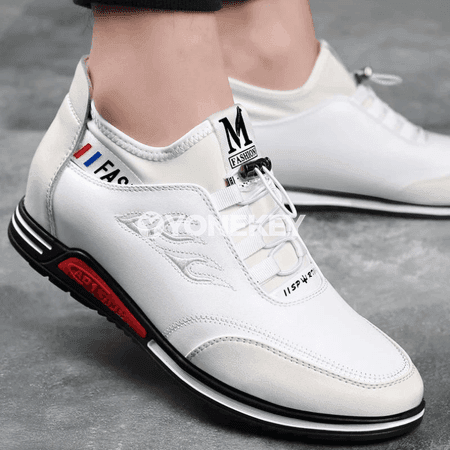 Erkekler üçin ýeňil deri köwüşler, slip-on, gündelik we işewür stili