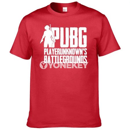 Erkekler üçin ýazlyk PUBG çaply pagta futbolka