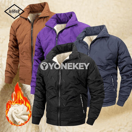 Erkekler üçin ýyly fleece gyş penjeki, gündelik we açyk howa üçin