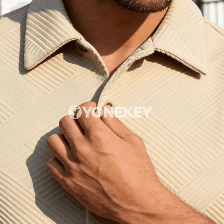 Erkekler üçin tomusky ýeňil köýnek, gysga ýeňli, slim fit