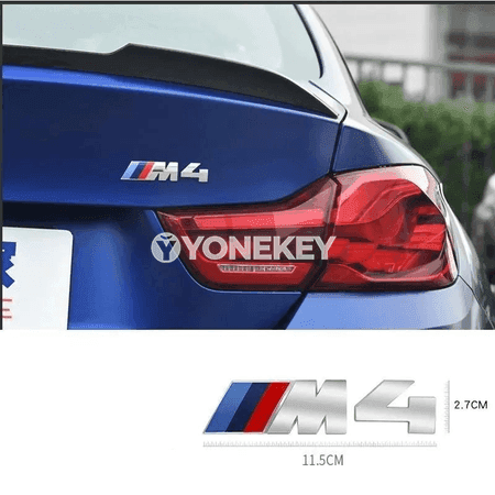BMW M logolu 3D metal awto stikeri, fender we bagaj nyşany