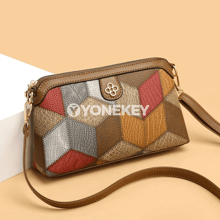 Zenanlar üçin kiçi PU deri crossbody sumka, shell görnüşli