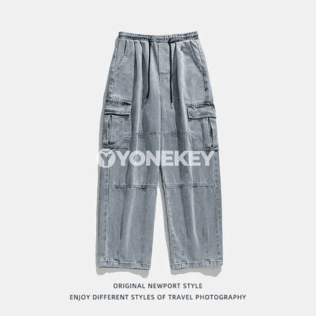 Erkekler üçin retro stil lýasly denim jynsy