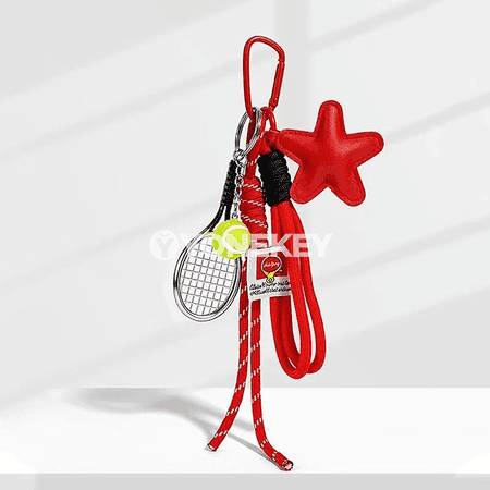 Dürli reňkli tennis şekilli ýeňil sumka we açar bezegi