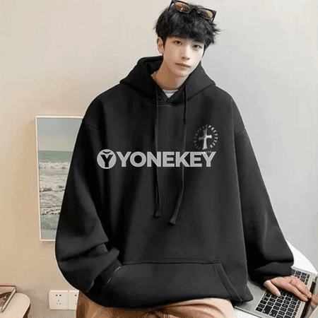 Erkekler üçin giň kesimli kapýuşonly switer, M-8XL