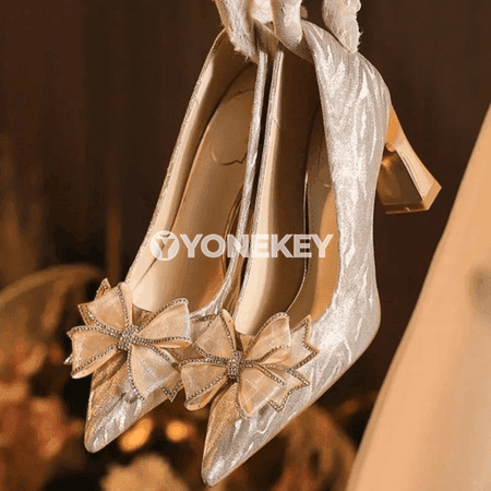 Zenanlar üçin ujy inçe, inçe ökçeli rhinestone bagly tomusky aýakgap