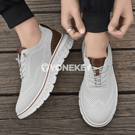 Erkekler üçin ýeňil, dem alýan mesh sport köwüşleri