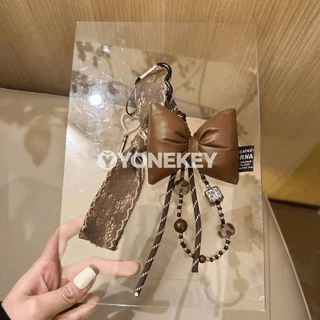 Deriden goýy kofe reňkli boýun bag açar halkasy