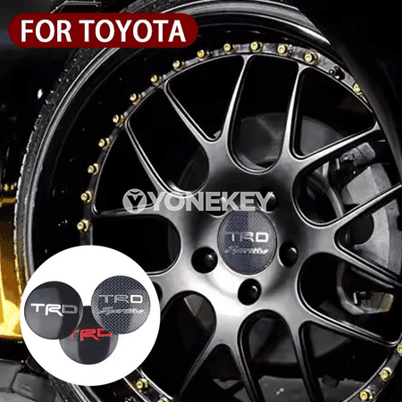 Toyota Rav4, Corolla, Camry üçin 56 mm alýumin disk merkezi stikeri, 4 sany