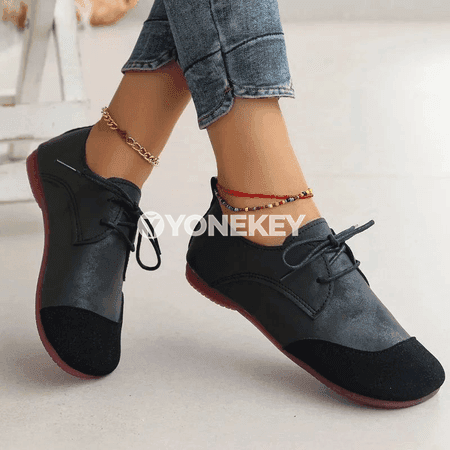 Zenanlar üçin retro stilindäki ýeňil loafer köwüşler, giň ölçegli