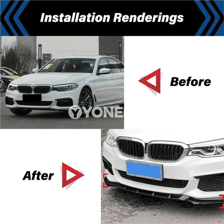 BMW G30/G31 GT stil gara öň bamper splitter lipi, M Sport