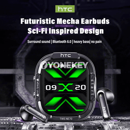 HTC NE70 Bluetooth AI terjimeçi gulakly, LED ekranly, HiFi