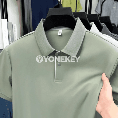 Erkekler üçin ýeňil sport polo futbolka, dem alýan, ýaz-tomus üçin