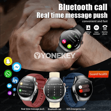 GUHUAVMI akylly sagat 1.47" AMOLED, ECG+PPG, basyş ölçegi