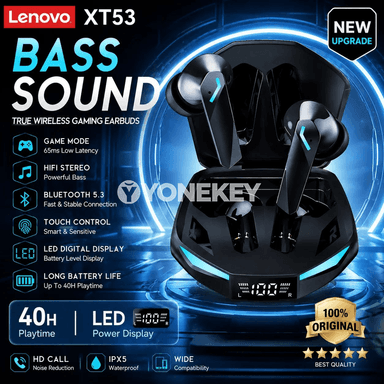 Lenovo XT53 simsiz Bluetooth 5.3 oýun gulaklyklary, mikrofonly