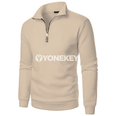 Erkekler üçin fermuarly dik ýaka sport hoodie jaket