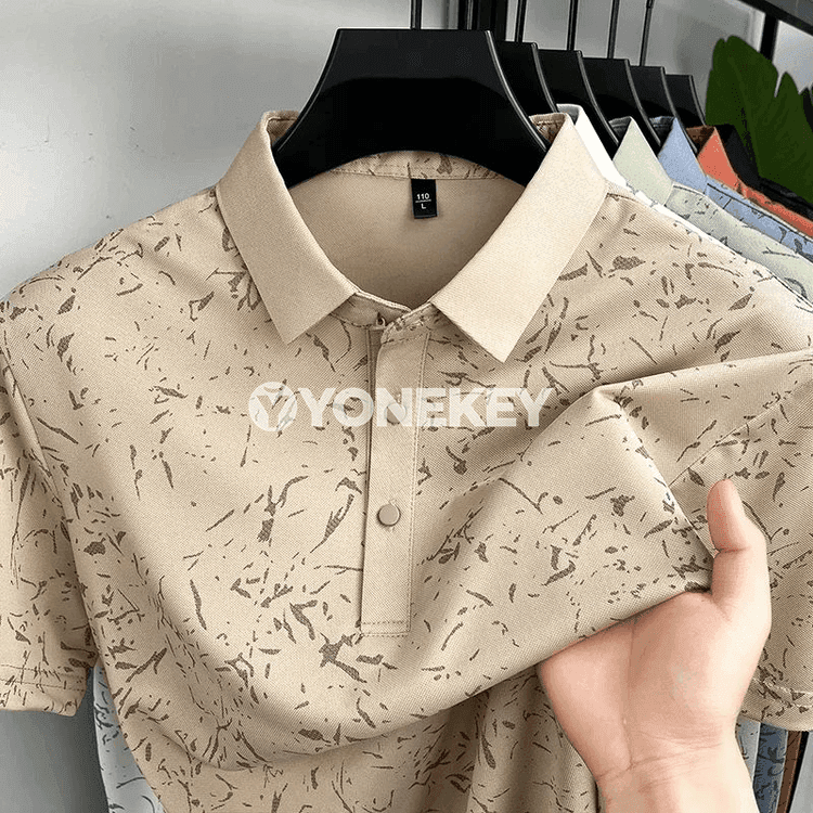 Erkekler üçin ýeňil polo köýnek, çaply, dem alýan, çalt gurýan